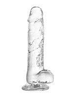 Dildo with Balls and Suction Cup Clear - Small