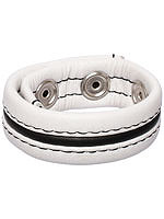 Hard Power Leder Penisring verstellbar - weiss