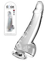 King Cock - 7.5 inch with Balls Clear