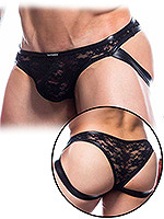 Lace Hybrid Jockstrap Schwarz