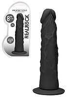 RealRock - Dildo 8 inch ohne Hoden - Schwarz